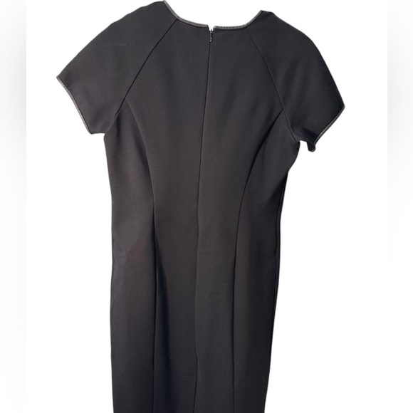 Brooks Brothers Classic Essential Stretch Sheath Dress Leather Trim Size 8 Pre-O - Picture 2 of 7